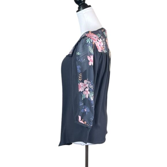 LC Lauren Conrad Indigo Floral Top, Size S, NWT - Picture 3 of 8